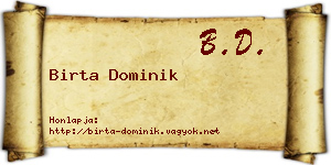 Birta Dominik névjegykártya